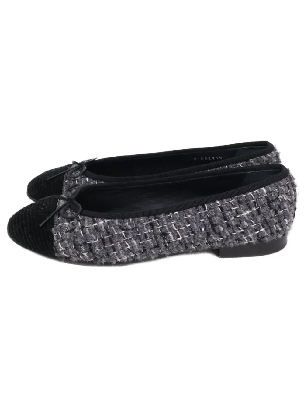 Chanel Ballerina CC Logo Tweed Ballet Shoes